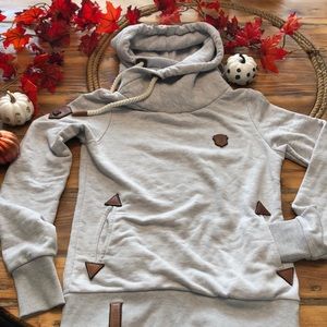 Naketano light gray pull-over hoodie